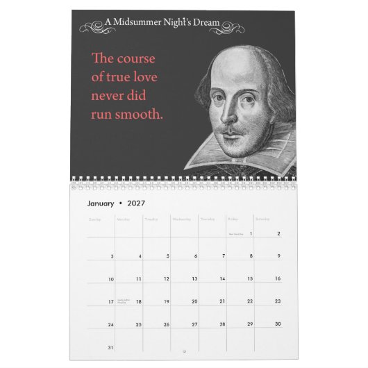 Shakespeare Citotes. 2014 Kalender (Jan 2027)