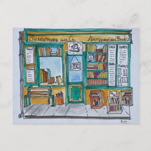 Shakespeare & Co. Bookstore Seine, Parijs Briefkaart