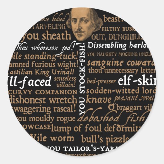 Shakespeare Collectie Ronde Sticker (Voorkant)