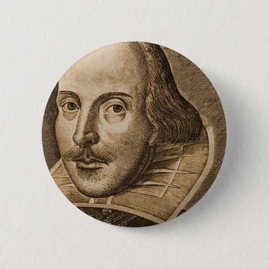 Shakespeare Droeshout Engravings Ronde Button 5,7 Cm (Voorkant)
