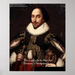 Shakespeare "Eerlijkheid Erfenis" Quote Poster