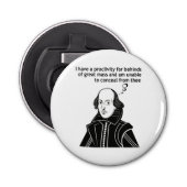 Shakespeare Funny Quote Button Flesopener (Voorkant)