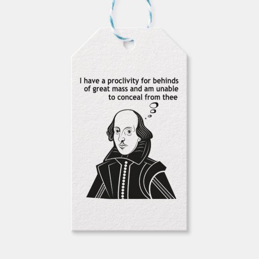 Shakespeare Funny Quote Cadeaulabel (Voorkant)