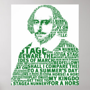Shakespeare groene tekst ontwerp poster