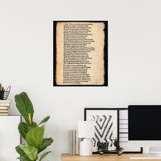 Shakespeare Hamlet om Soliloquy Poster te zijn (Thuiskantoor)