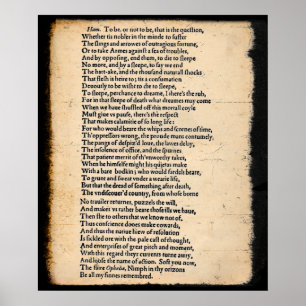 Shakespeare Hamlet om Soliloquy Poster te zijn
