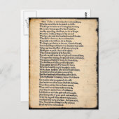 Shakespeare Hamlet Soliloquy Briefkaart (Voorkant / Achterkant)