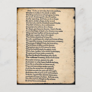 Shakespeare Hamlet Soliloquy Briefkaart