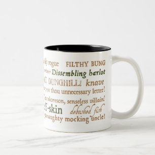 Shakespeare Insults Collectie Tweekleurige Koffiemok