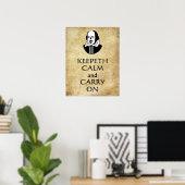 Shakespeare Keepeth Calm en Carry on poster (Thuiskantoor)