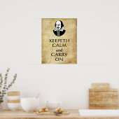 Shakespeare Keepeth Calm en Carry on poster (Keuken)