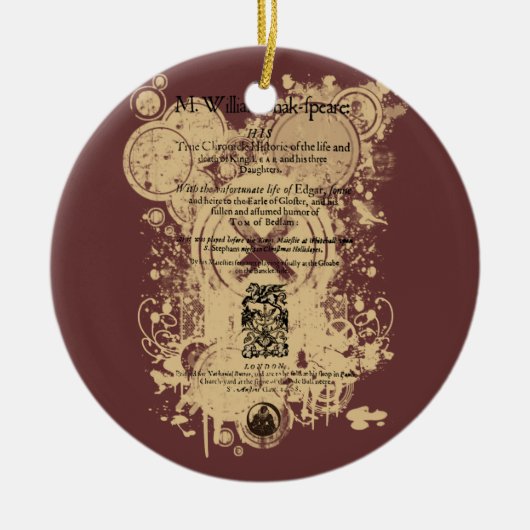 Shakespeare King Lear Quarto Front Piece Keramisch Ornament (Voorkant)