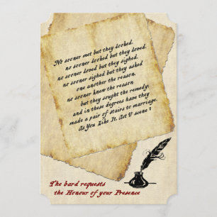 Shakespeare Liefde Citaten Bruiloft Uitnodiging