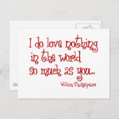 shakespeare liefde rood briefkaart (Voorkant / Achterkant)