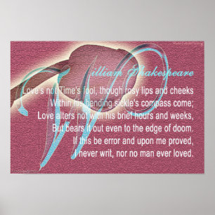 Shakespeare love Sonnet 116 gedicht quote poster