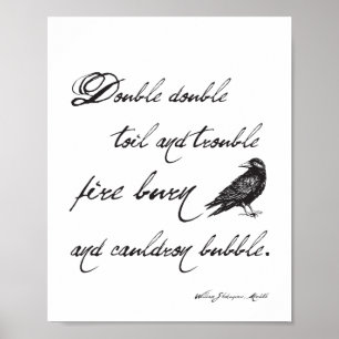 Shakespeare Macbeth Spell Quote en Crow Halloween Poster