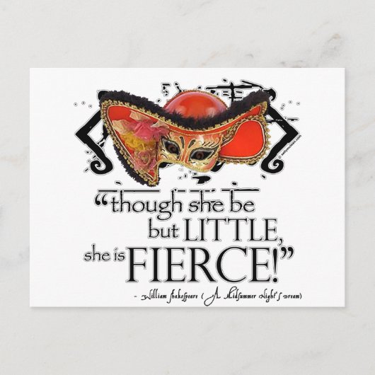 Shakespeare MidSummer Night's Dream Fierce Quote Briefkaart (Voorkant)
