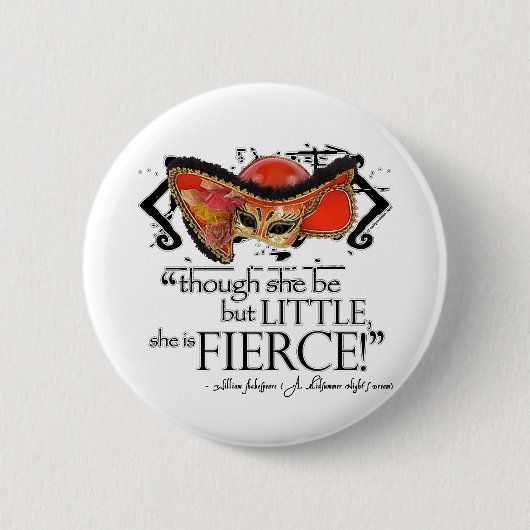 Shakespeare MidSummer Night's Dream Fierce Quote Ronde Button 5,7 Cm (Voorkant)