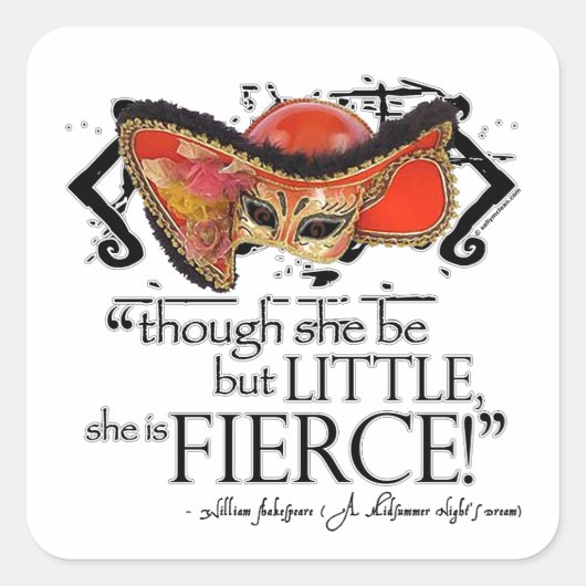 Shakespeare MidSummer Night's Dream Fierce Quote Vierkante Sticker (Voorkant)