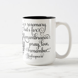 Shakespeare Mok, Rosemary for Herembrance, Hamlet Tweekleurige Koffiemok