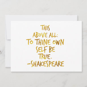 Shakespeare Motivatie Quote Gold Faux Folie