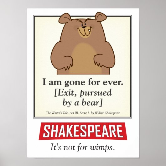 Shakespeare. Niet voor wimpers. Een poster (Voorkant)