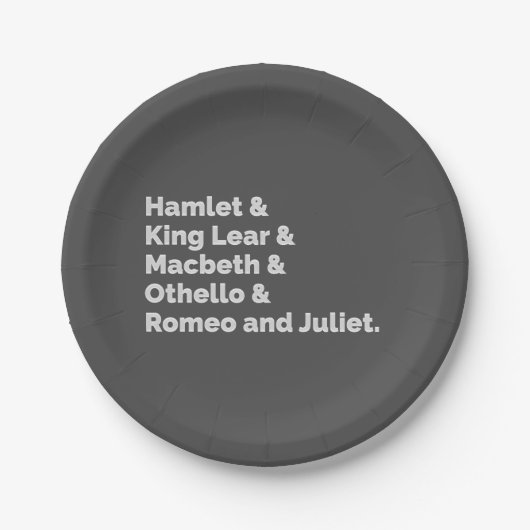 Shakespeare Plays I Papieren Bordje (Voorkant)