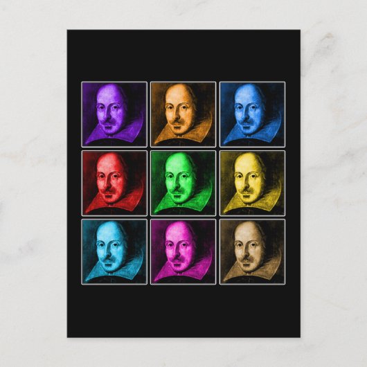 Shakespeare Pop Art Briefkaart (Voorkant)
