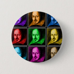 Shakespeare Pop Art Ronde Button 5,7 Cm