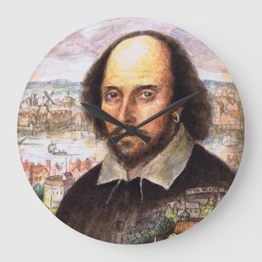 Shakespeare Portrait Clock Grote Klok (Voorkant)