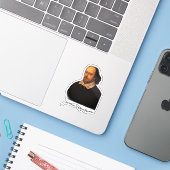 Shakespeare portret en handtekening sticker (Laptop met iPhone)