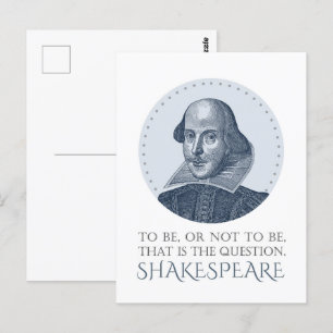 Shakespeare-portret met om al dan niet een offerte briefkaart