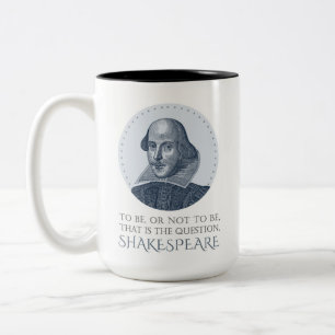 Shakespeare-portret met om al dan niet een offerte tweekleurige koffiemok