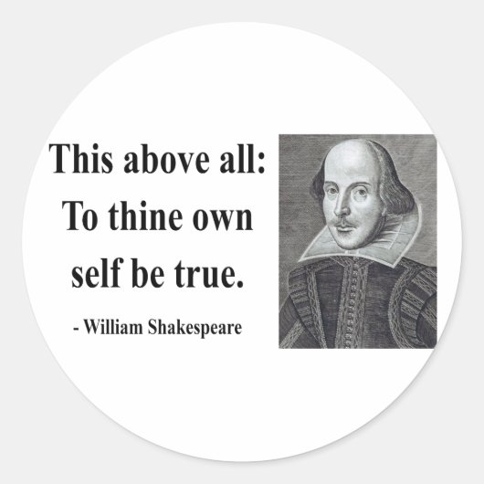 Shakespeare Quote 8b Ronde Sticker (Voorkant)