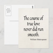Shakespeare Quote Course of True Love Run Smooth Briefkaart (Voorkant / Achterkant)