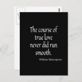 Shakespeare Quote Course of True Love Run Smooth Briefkaart (Voorkant / Achterkant)