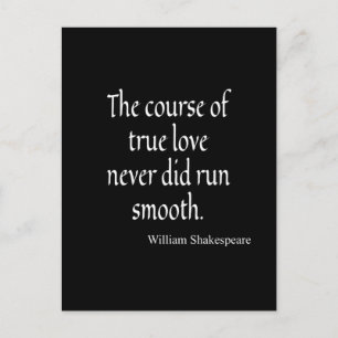 Shakespeare Quote Course of True Love Run Smooth Briefkaart