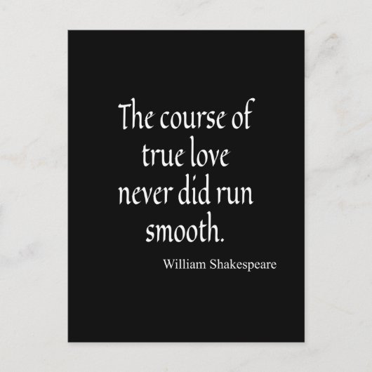 Shakespeare Quote Course of True Love Run Smooth Briefkaart (Voorkant)