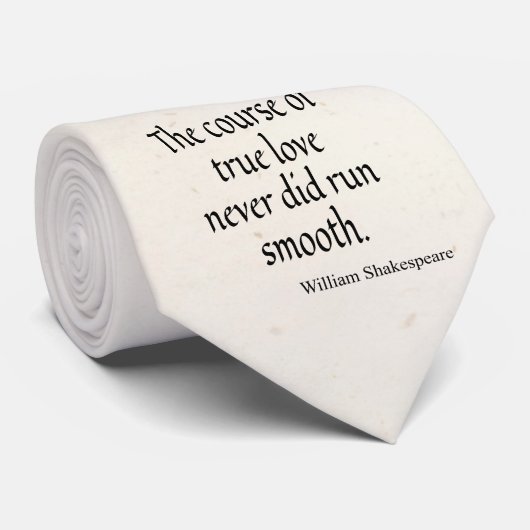 Shakespeare Quote Course of True Love Run Smooth Stropdas (Opgerold)