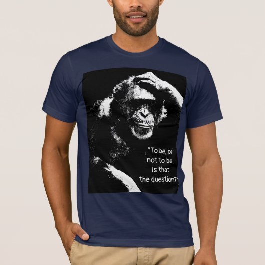 Shakespeare Quote denkt aan apenkapende Pop Art Ma T-shirt (Voorkant)