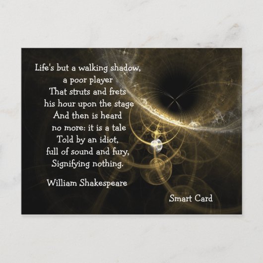 Shakespeare Quote - Geluid en woede Briefkaart (Voorkant)