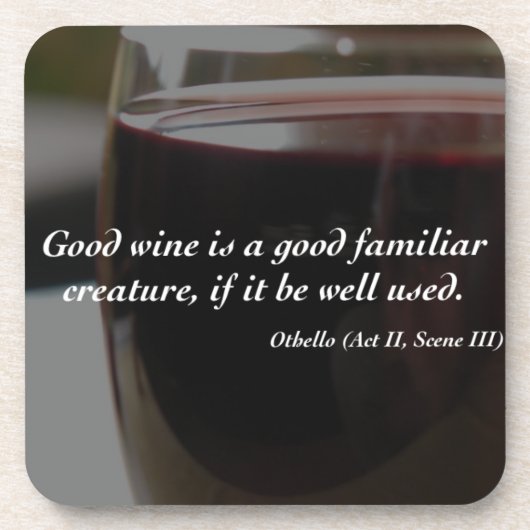 Shakespeare Quote Good Wine Onderzetter (Voorkant)
