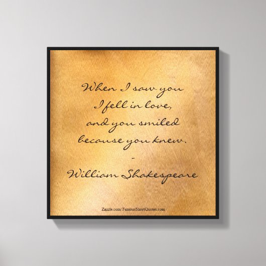 Shakespeare Quote - Ik ben verliefd Canvas Afdruk (Voorkant)