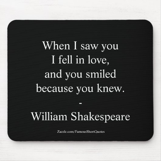 Shakespeare Quote - Ik ben verliefd Muismat (Voorkant)