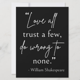 Shakespeare Quote - Love, Trust, and Wrong II Kaart