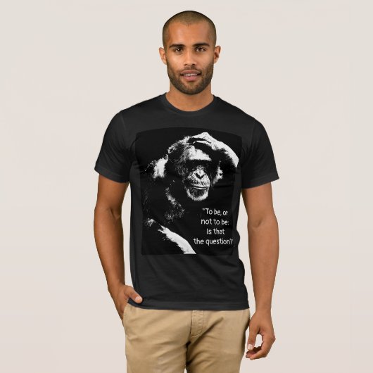 Shakespeare Quote Pop Art Thinking Monkey Mannen T-shirt (Voorkant volledig)