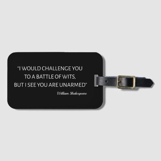 Shakespeare Quote - Slag om gerechten Bagagelabel (Voorkant (horizontaal))