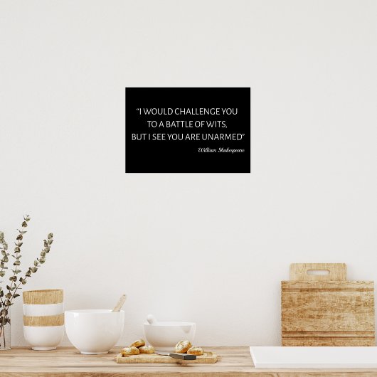 Shakespeare Quote - Slag om gerechten Poster (Keuken)