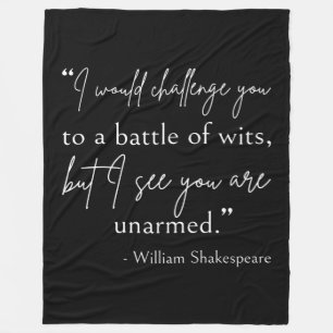 Shakespeare Quote - strijd om wit II Fleece Deken