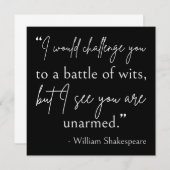 Shakespeare Quote - strijd om wit II Kaart (Voorkant / Achterkant)